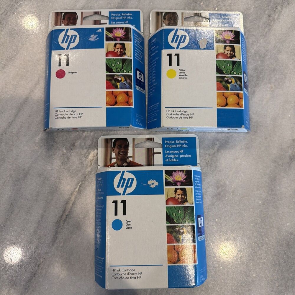 HP Tri-color Ink 11 Cyan C4836A Yellow C4838A Magenta C4837A Expired